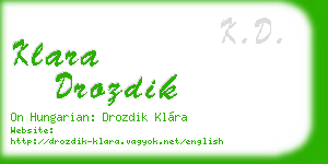 klara drozdik business card