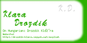 klara drozdik business card